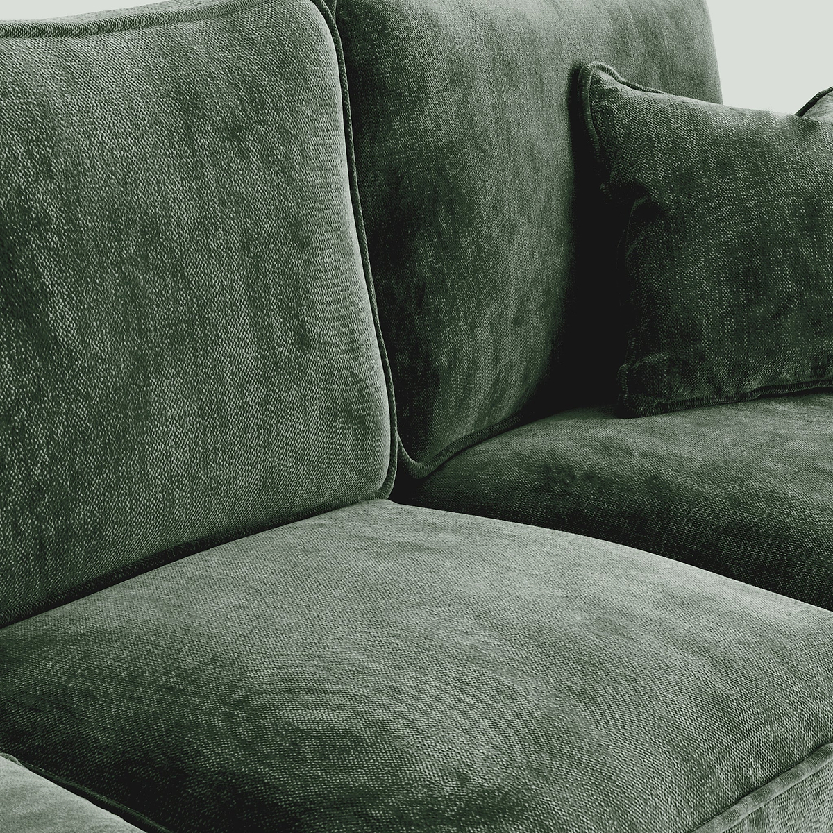 Arthur Moss Green cushion close up
