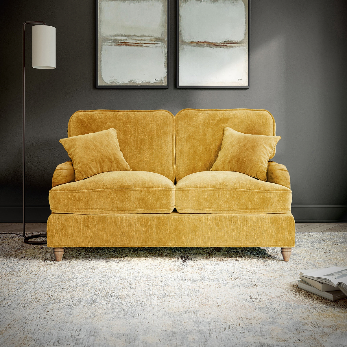 Arthur Gold 2 Seater Sofa from Roseland Furniture
