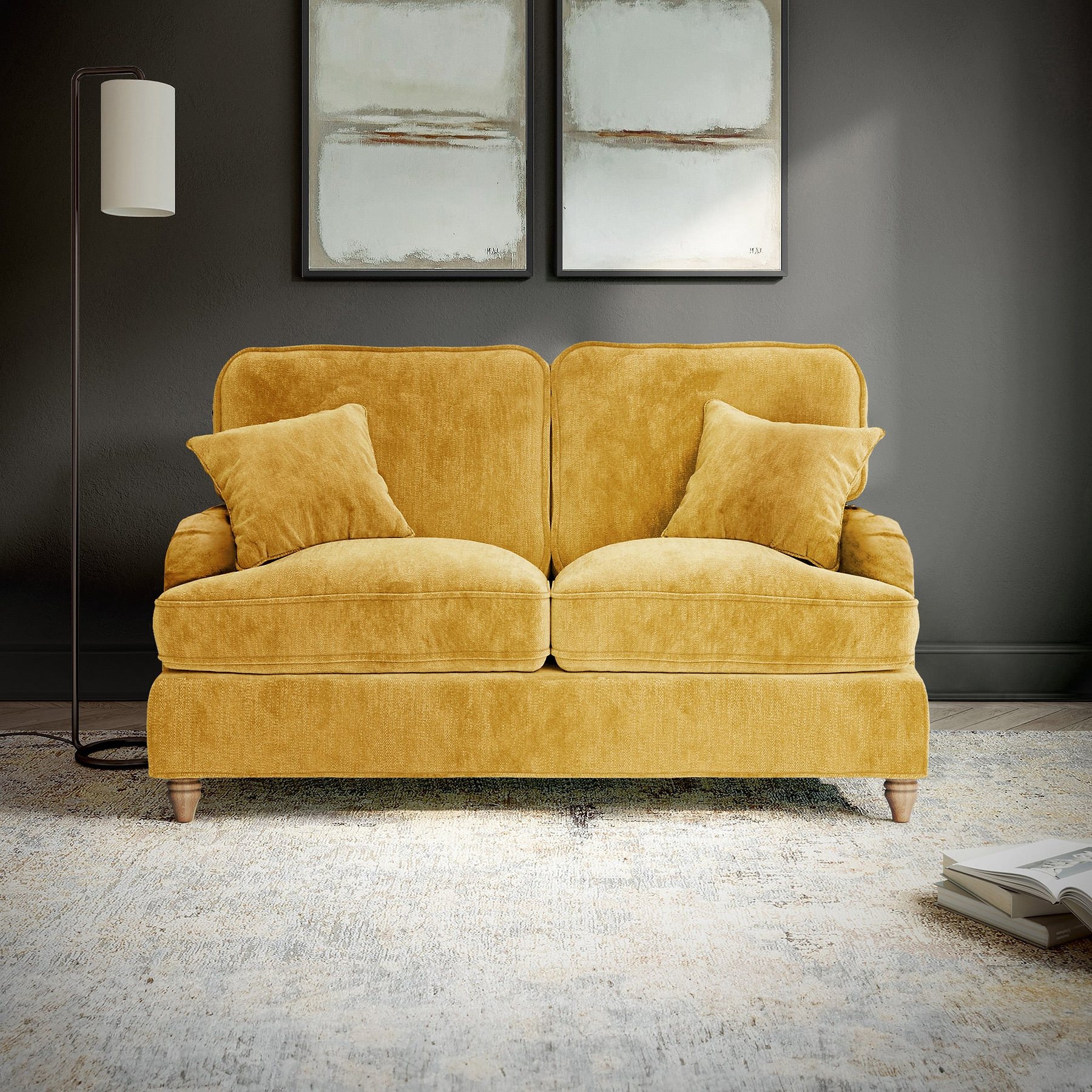 Arthur Gold 2 Seater Sofa from Roseland Furniture