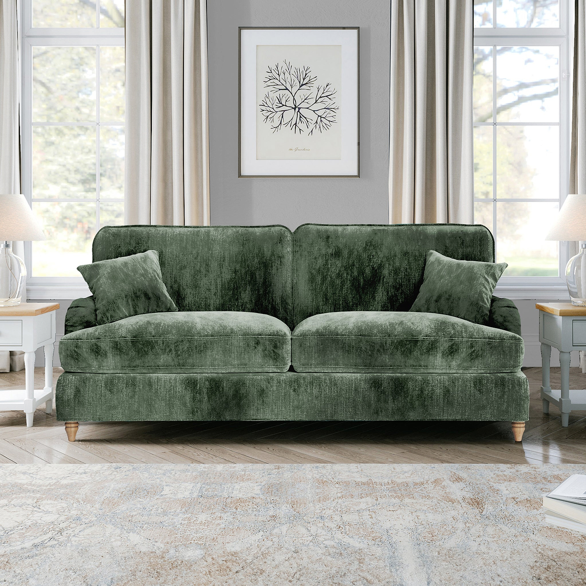 Arthur Moss Green 4 Seater Sofa from Roseland Furniture