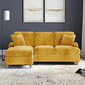 Arthur Gold LH Chaise Sofa from Roseland Furniture