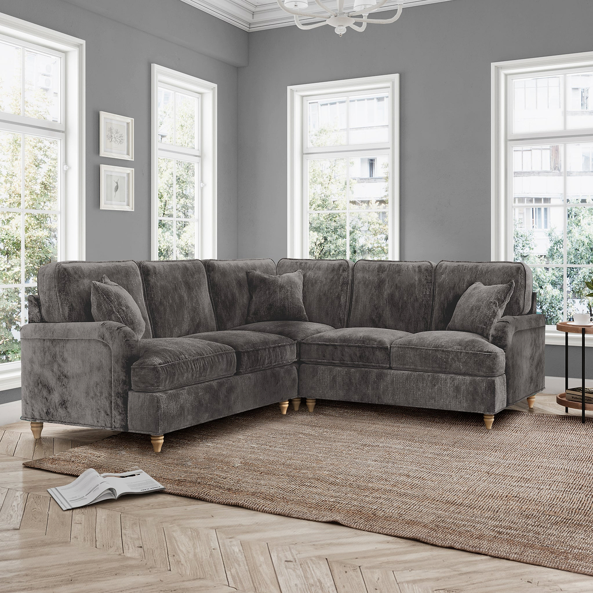 Arthur Large Corner Sofa Espresso from Roseland Furniture