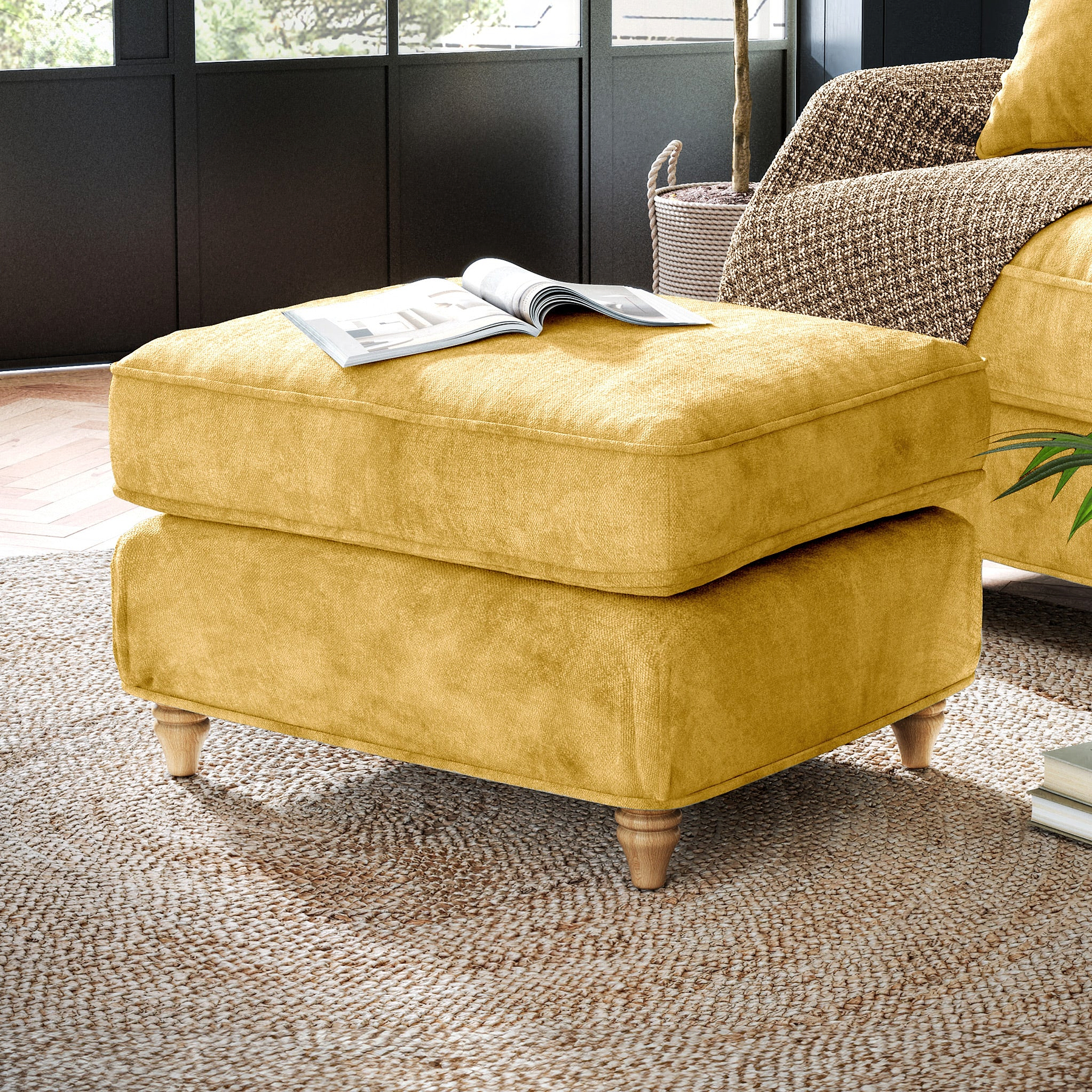 Alfie Storage Footstool Gold from Roseland Furniture
