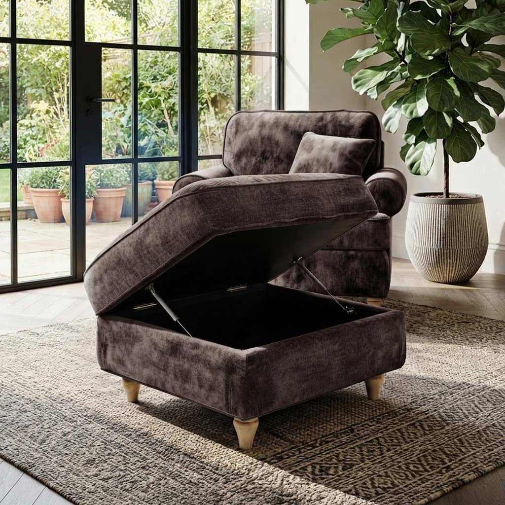 Alfie Storage Footstool Espresso from Roseland Furniture