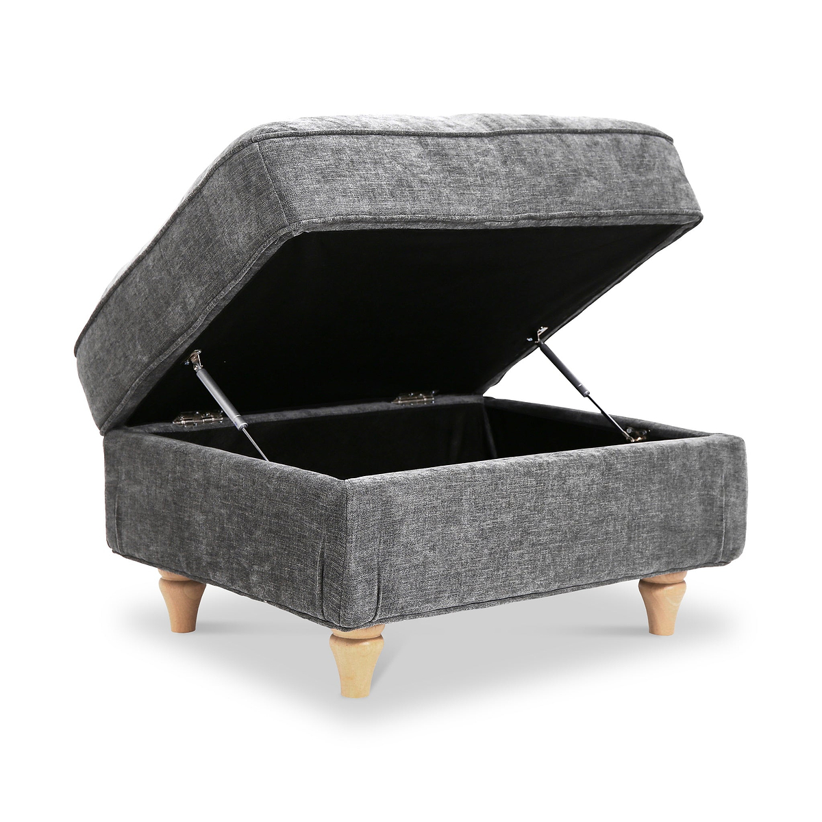Alfie Storage Footstool Charcoal from Roseland Furniture