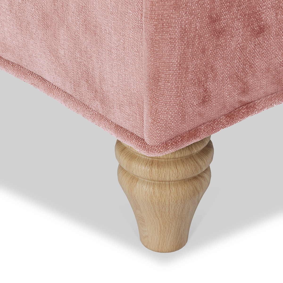Alfie Chaise Sofa in Blush Pink  by Roseland Furniture