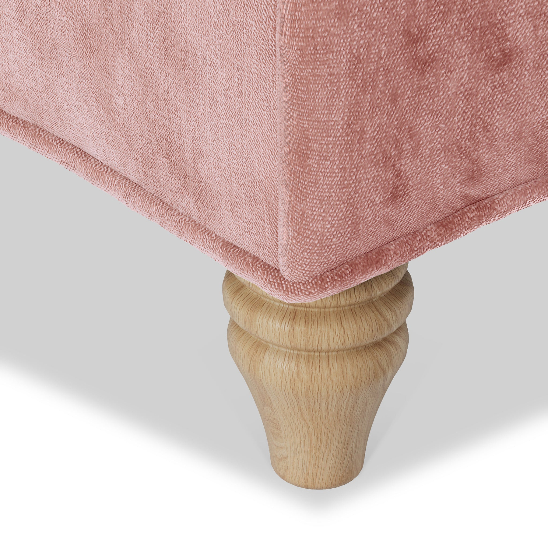 Alfie Chaise Sofa in Blush Pink  by Roseland Furniture