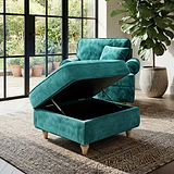 Alfie Storage Footstool Emerald from Roseland Furniture
