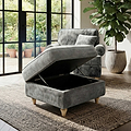Alfie Storage Footstool Charcoal from Roseland Furniture