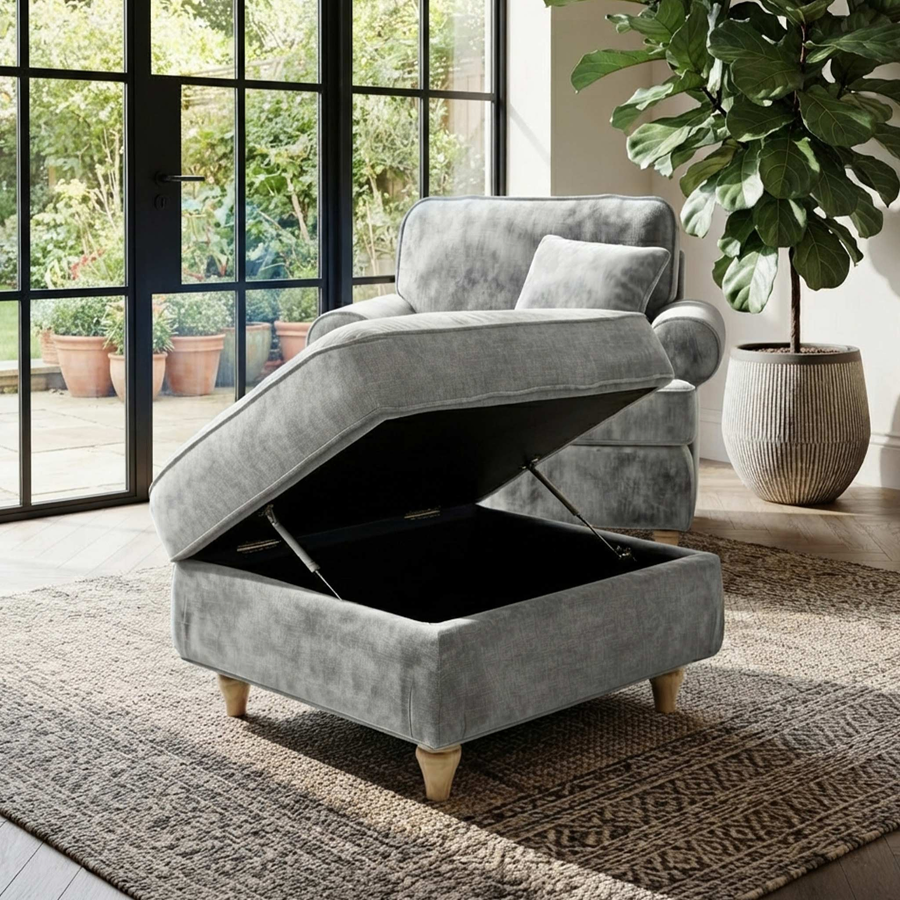 Alfie Storage Footstool Ice from Roseland Furniture