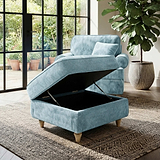 Alfie Storage Footstool Lagoon from Roseland Furniture