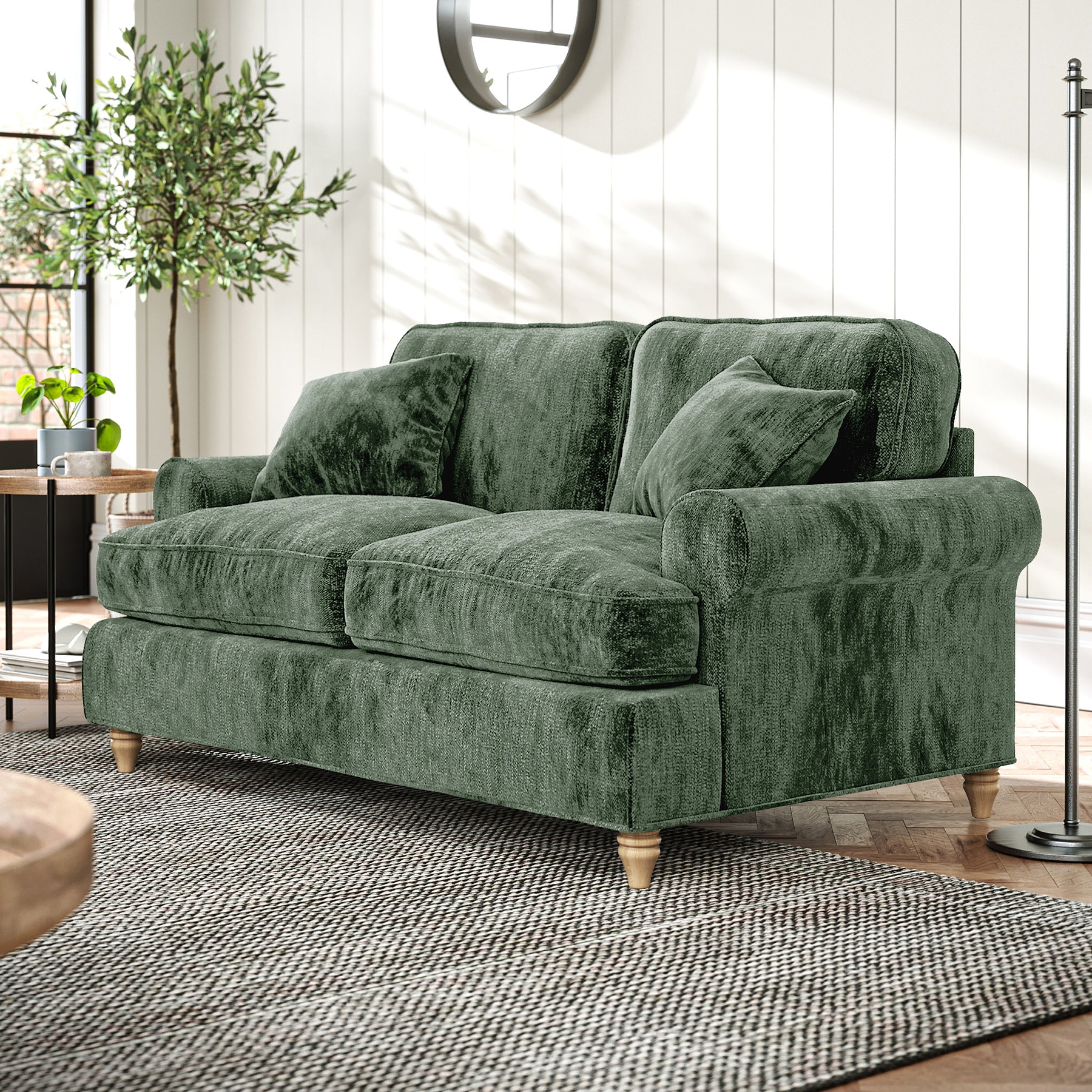 Alfie Moss Green 2 Seater Sofa from Roseland Furniture