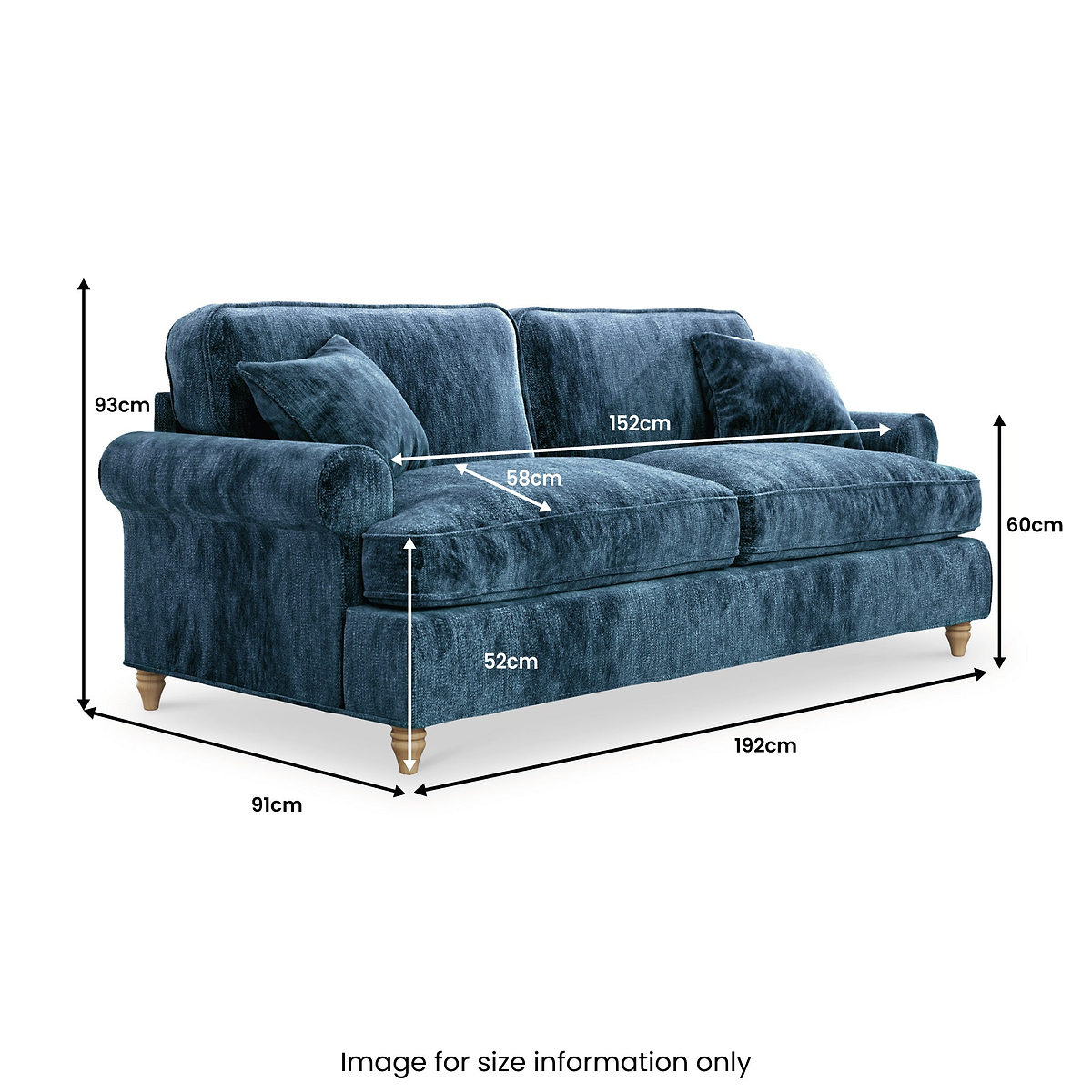 Alfie Sofa Bed Dimensions from Roseland Furniture