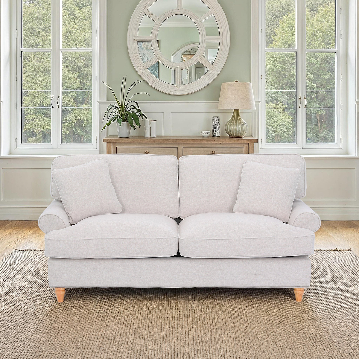 Alfie Woven Cream 3 Seater Sofa from Roseland Furniture