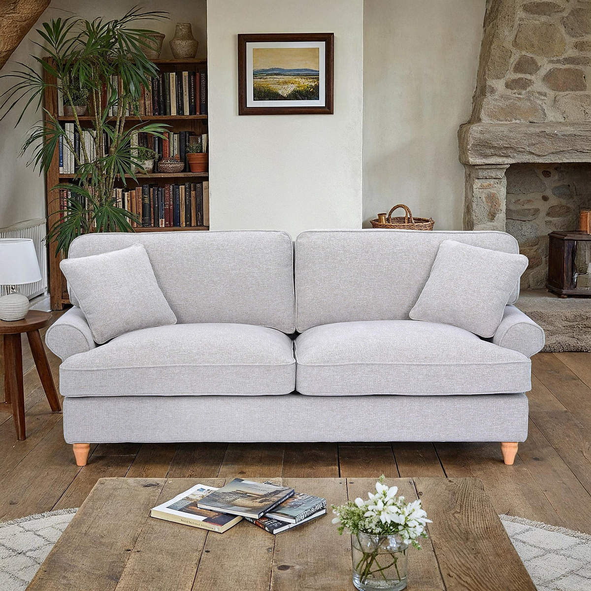 Alfie Woven Light Grey 4 Seater Sofa from Roseland Furniture