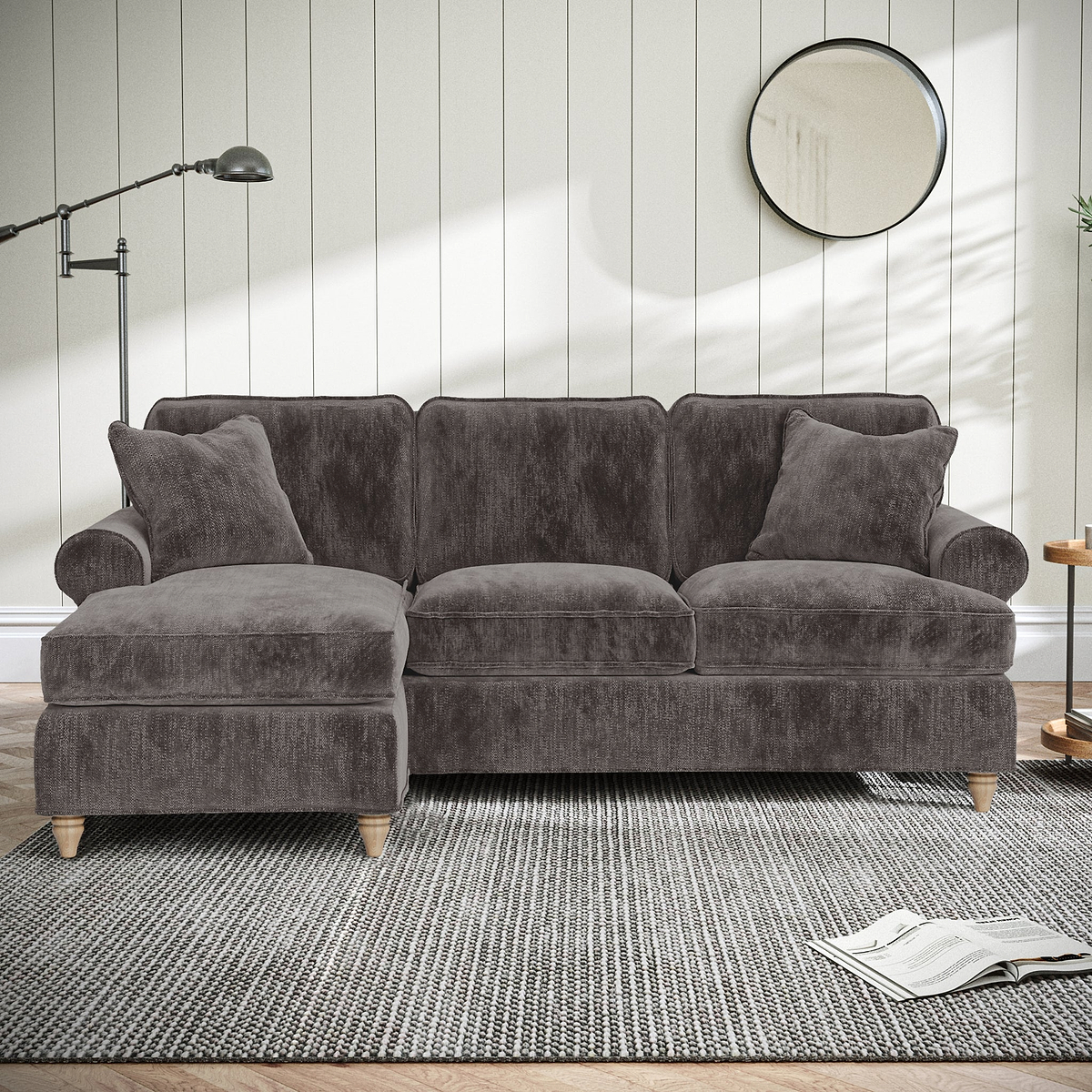 Alfie LH Chaise Sofa Espresso from Roseland Furniture