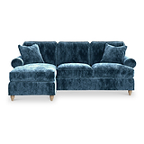 Alfie Chaise Sofa in Navy by Roseland Furniture
