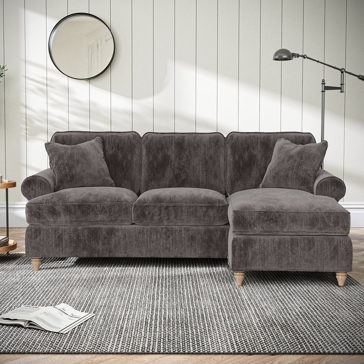 Alfie RH Chaise Sofa Espresso from Roseland Furniture
