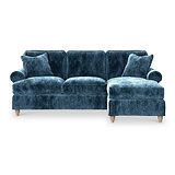 Alfie Chaise Sofa in Navy by Roseland Furniture