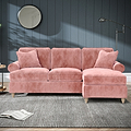 Alfie Chaise Sofa in Blush Pink  by Roseland Furniture