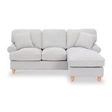 Alfie Woven Light Grey Right Hand Chaise Sofa from Roseland Furniture