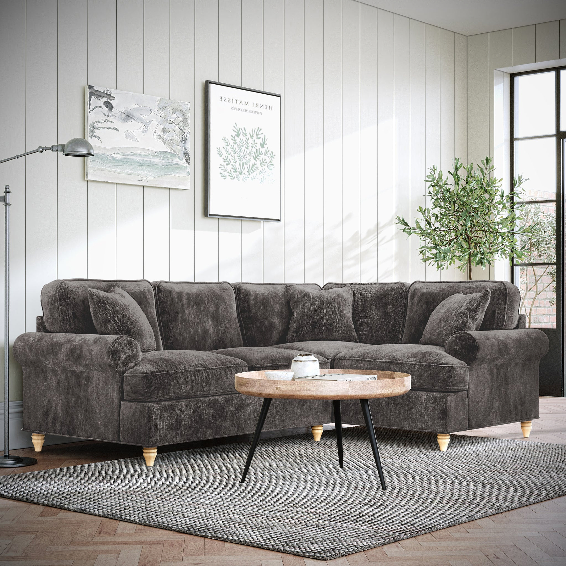 Alfie RH Corner Sofa Espresso from Roseland Furniture