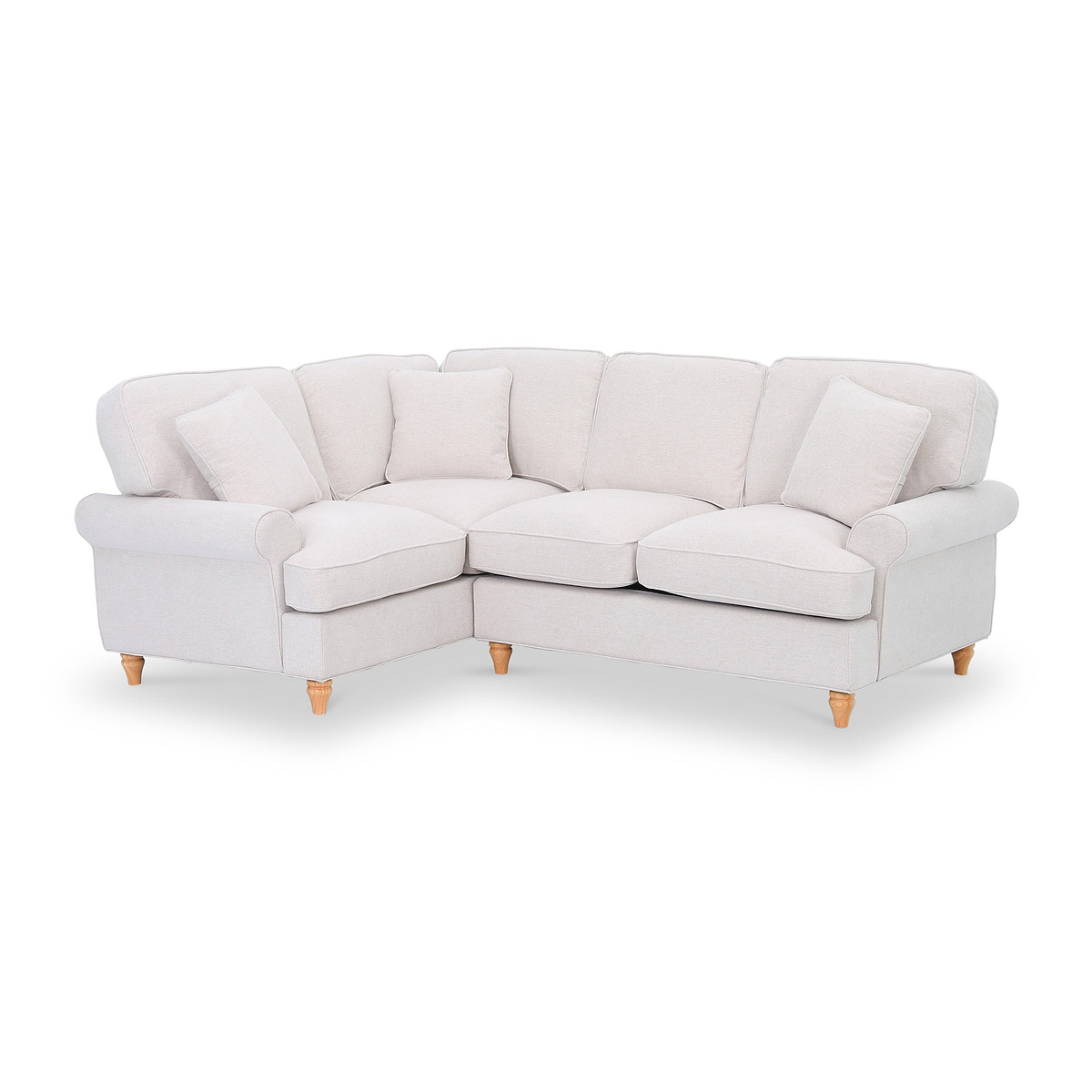 Alfie Woven Cream Left Hand Corner Sofa from Roseland Furniture