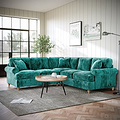 Alfie Emerald Green Large Corner Sofa from Roseland Furniture