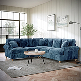 Alfie Navy Blue Large Corner Sofa from Roseland Furniture