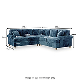 Alfie Navy Blue Large Corner Sofa from Roseland Furniture