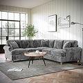 Alfie Charcoal Large Corner Sofa from Roseland Furniture