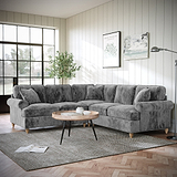 Alfie Charcoal Large Corner Sofa from Roseland Furniture