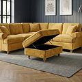 Alfie XL Footstool Gold from Roseland Furniture