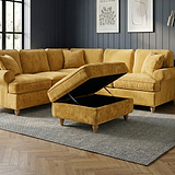 Alfie XL Footstool Gold from Roseland Furniture