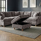 Alfie XL Footstool Espresso from Roseland Furniture
