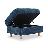 Alfie XL Footstool Navy from Roseland Furniture