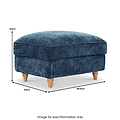Alfie XL Footstool in Navy from Roseland Furniture