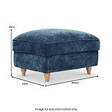 Alfie XL Footstool in Navy from Roseland Furniture