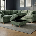 Alfie XL Footstool Moss Green from Roseland Furniture