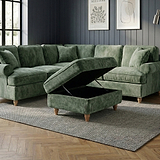 Alfie XL Footstool Moss Green from Roseland Furniture