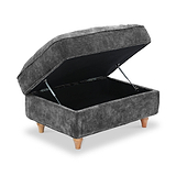 Alfie XL Footstool Charcoal from Roseland Furniture