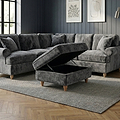 Alfie XL Footstool Charcoal from Roseland Furniture