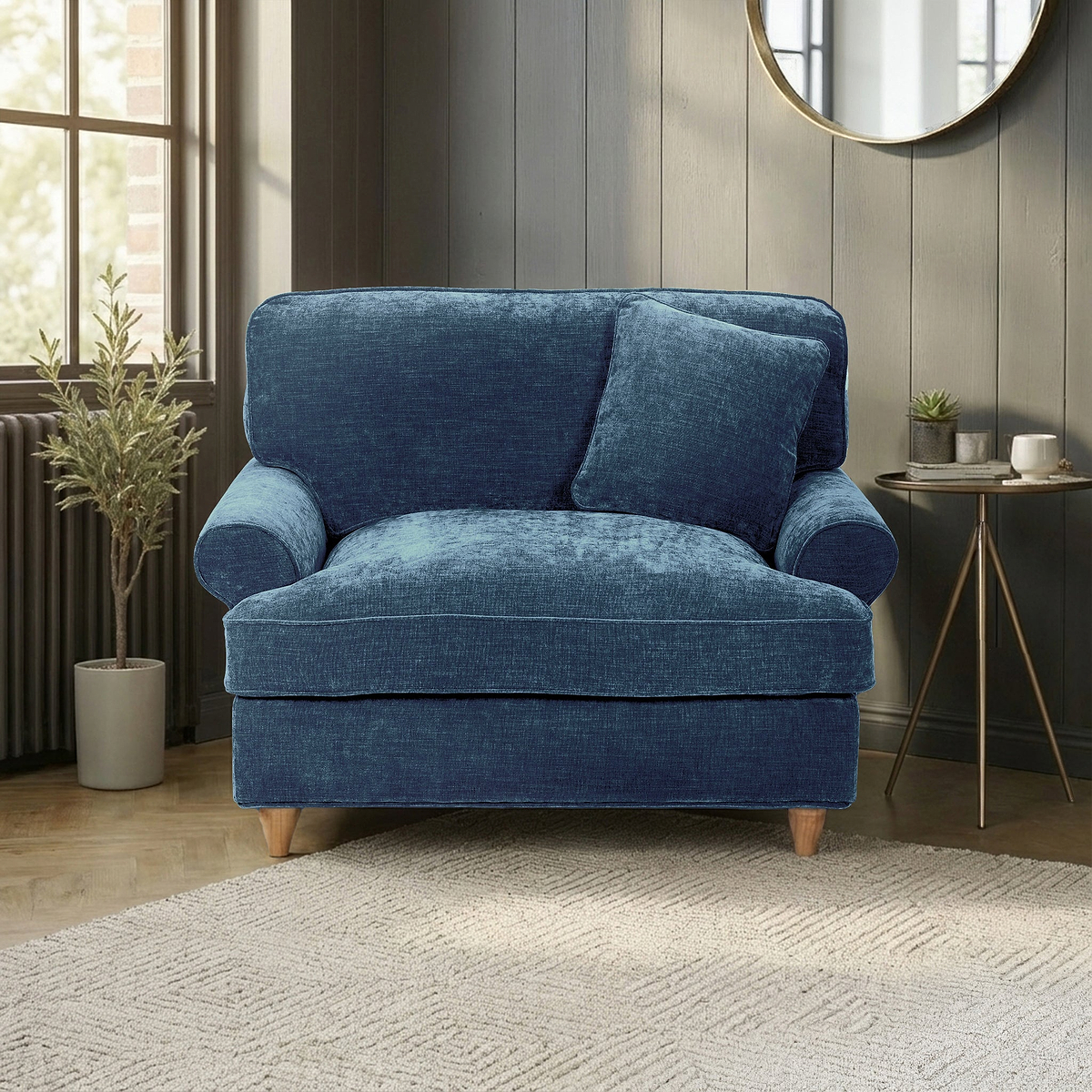 Alfie Snuggle Chair Navy from Roseland Furniture