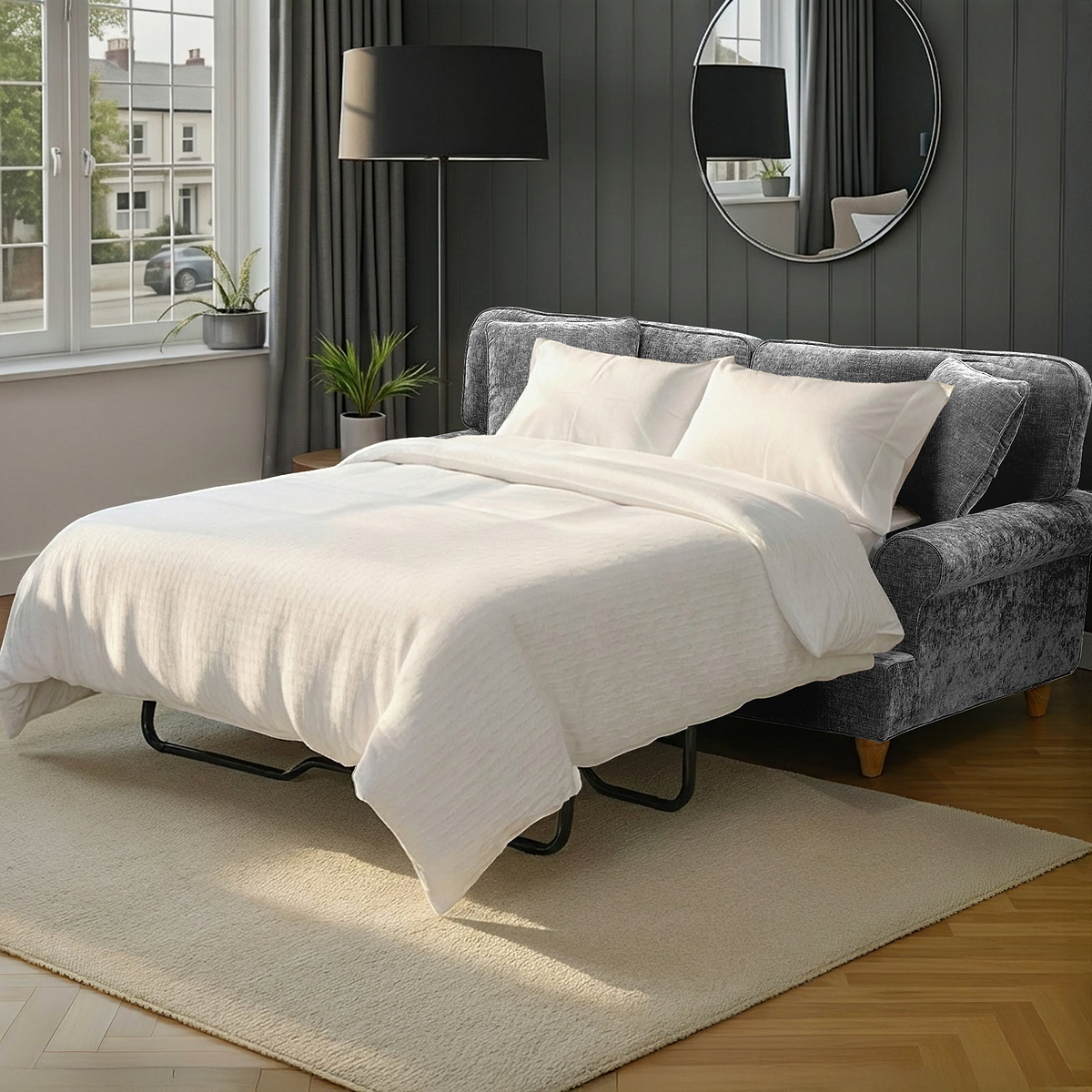 Alfie Sofa Bed Charcoal from Roseland Furniture