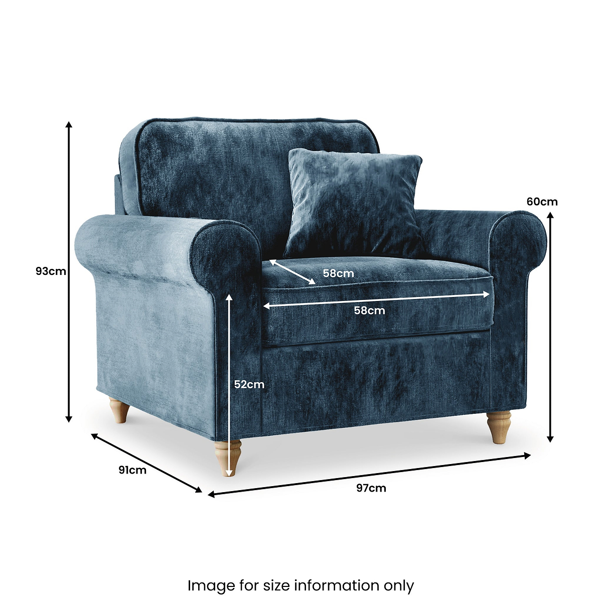 Archie Armchair Navy from Roseland Furniture