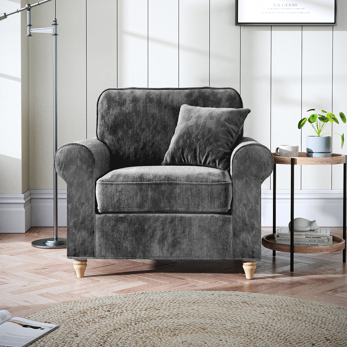 Archie Armchair Charcoal from Roseland Furniture