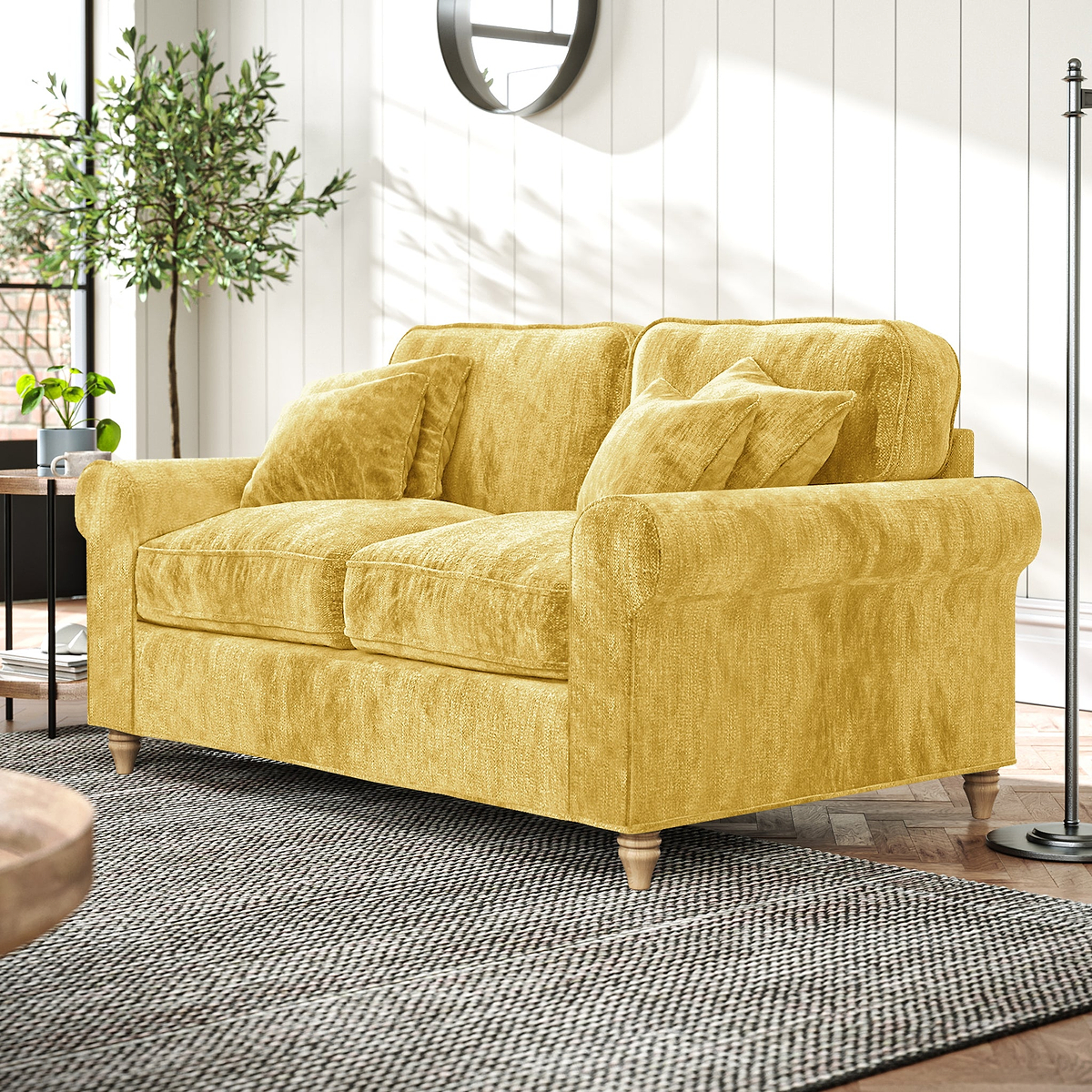 Archie Gold 2 Seater Sofa from Roseland Furniture