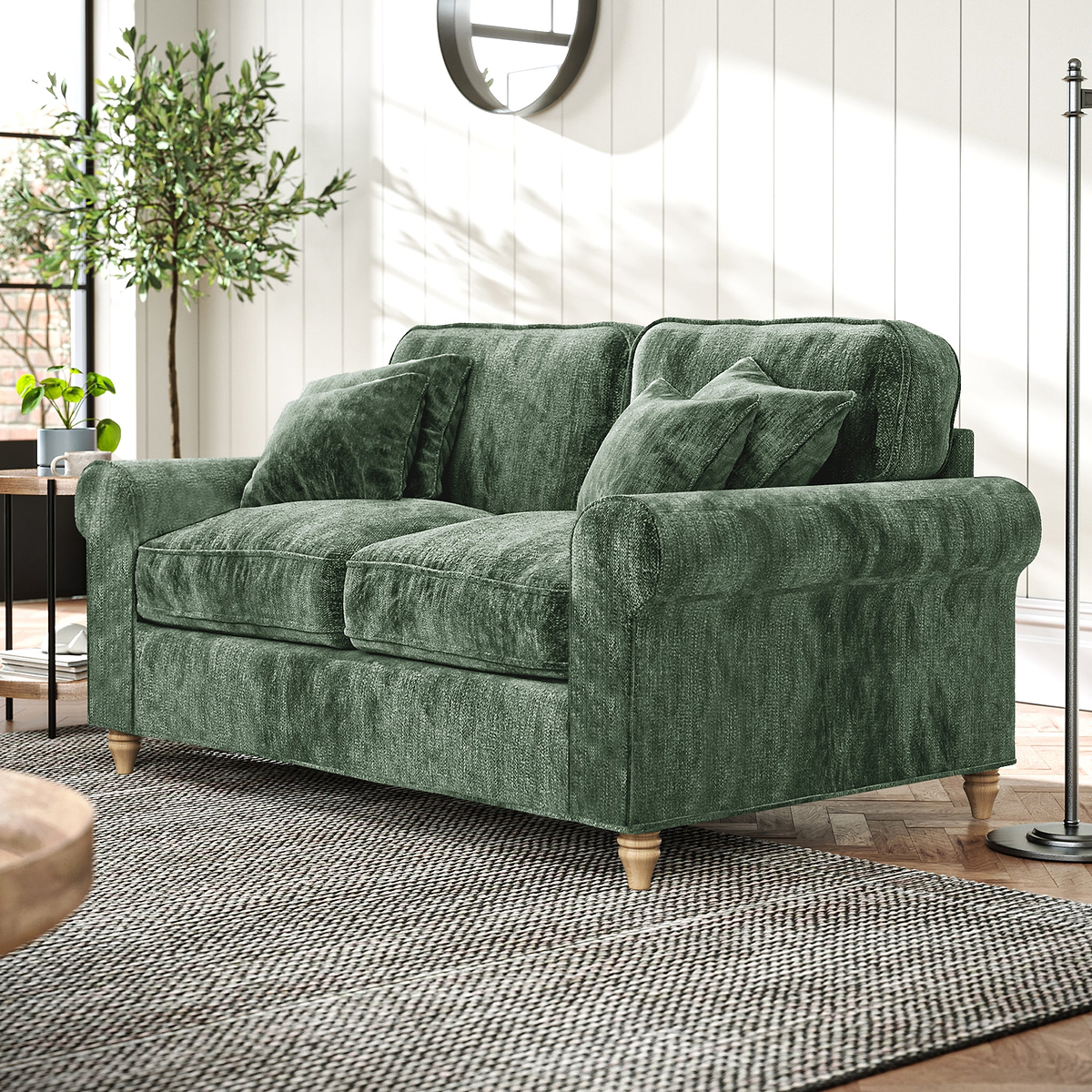 Archie Moss Green 2 Seater Sofa from Roseland Furniture