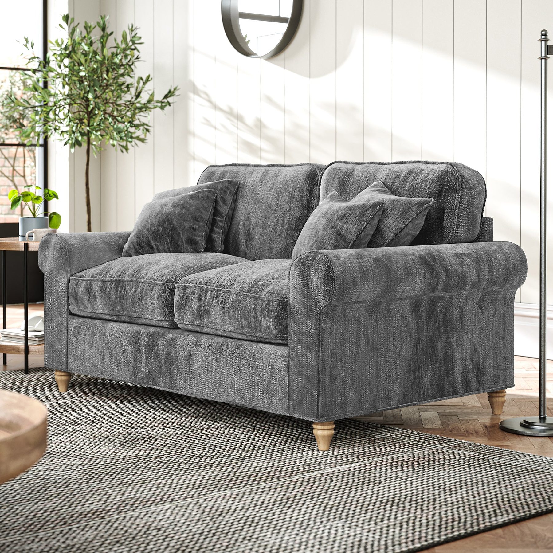 Archie Charcoal 2 Seater Sofa from Roseland Furniture
