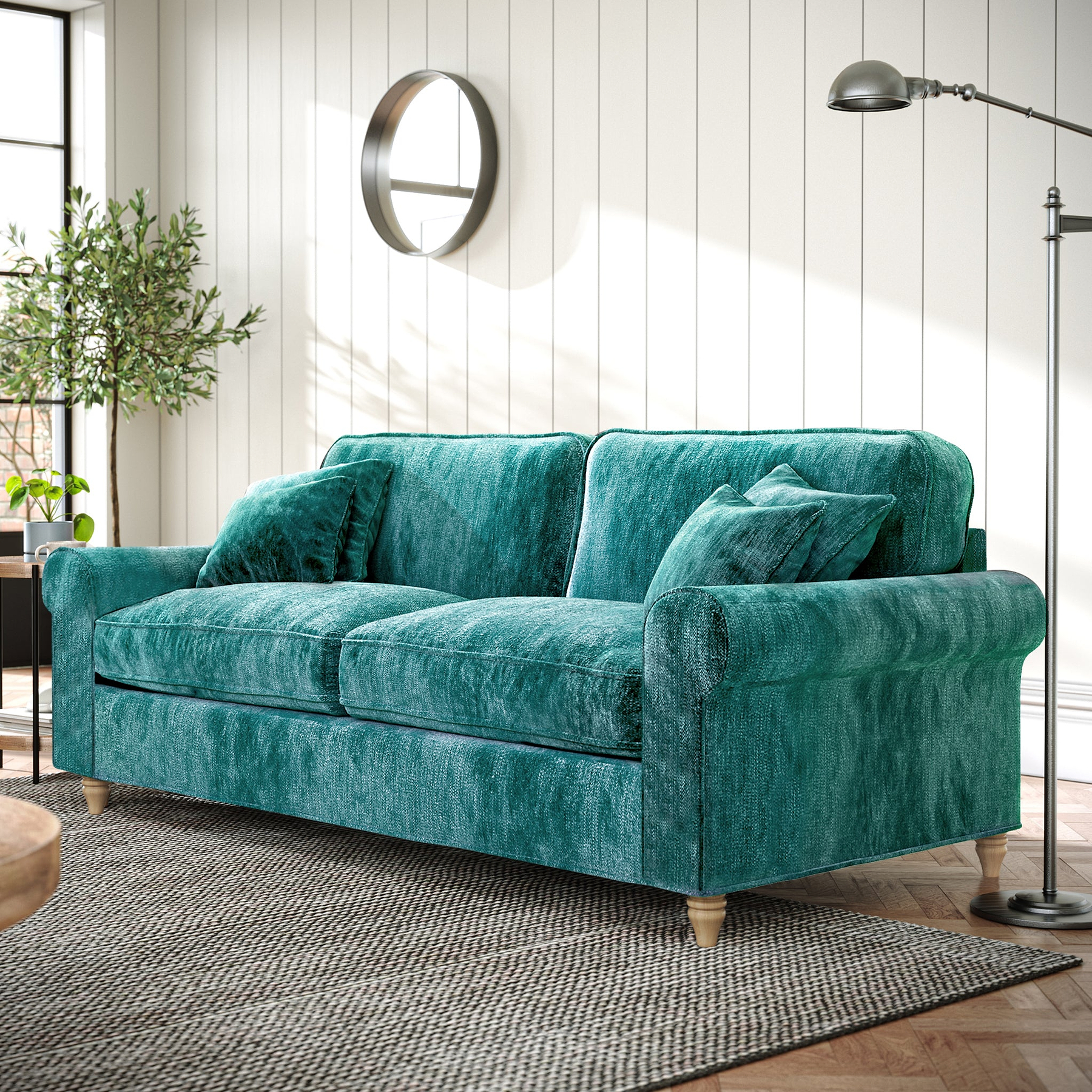 Archie 3 Seat Sofa Emerald from Roseland Furniture